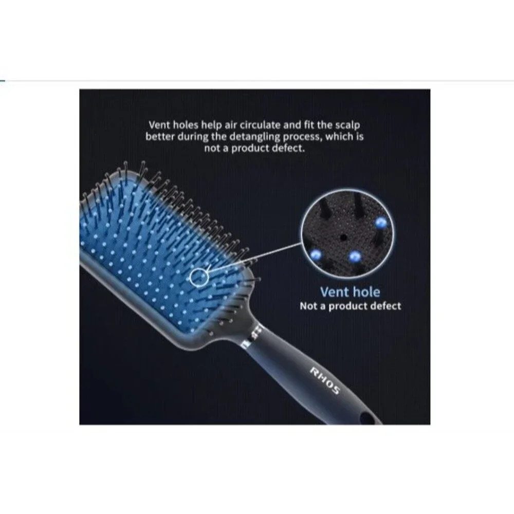 Paddle Hair Brush for Men-Detangler Brush with Nylon Bristles Gray